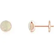 Bezel Set Opal Solitaire Stud Earrings