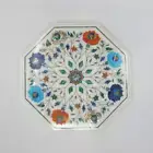 12" Marble Coffee Table side Table Top lapis Malachite Stones Inlay home decor
