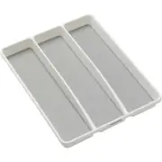 Madesmart 40cm Kitchen 3-Compartment Utensil Tray Cutlery Drawer Organiser White