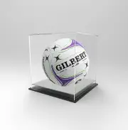 Netball Deluxe Display Case Acrylic Perspex - Autographed Netballs - SILVER