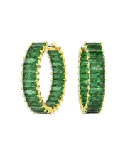 Swarovski Matrix Baguette Color Crystal Hoop Earrings