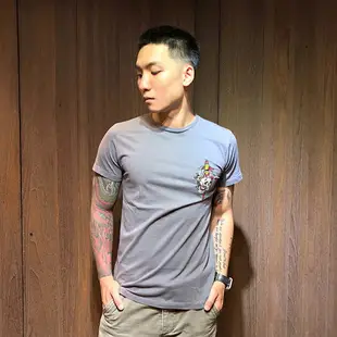 美國百分百【全新真品】ED Hardy T恤 短袖 刺青圖騰 經典刺繡 T-shirt 骷髏頭 灰色 M號 AI70