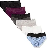 [Warner's] Women's Blissful Benefits Dig-Free Comfort Waist with Lace Cotton Hipster 6-Pack Ru2266w