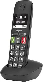 Gigaset E290 - Cordless Senior Phone Without Answering Machine with Large Buttons - Target Dial Buttons for Important Numbers, Amplifier Function for Extra Loud Listening, Black [German Version]