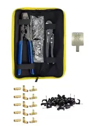PEX Cinch Crimp Tool, Pex Fitting ,Cutter,J-Hook Clamps, SS Clamps inCanvas Bag