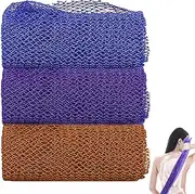 3Pcs African Net Sponge 31.5x11.8" Labor-Saving Long Widen African Net Cloth Portable Mesh Foldable Exfoliating Sponge for Men and Women