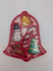 Vintage 1991 Christmas Jello Jigglers Molds Cutters Bell Candy Cane Tree Snowman