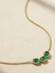 [Amrapali London] Amrapali London - Rhodium-plated 18-karat Gold, Emerald And Diamond Necklace - One size One size Gold