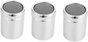 DONFAMDS 3PCS Stainless Steel Seasoning Shaker for Sugar Cocoa Flour More Cooking Tools for Baking Icing Moisture Resistant Design Easy to Clean Random Color