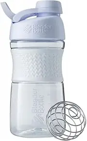 BlenderBottle SportMixer Twist Cap Tritan Grip Shaker Bottle, 20-Ounce, White
