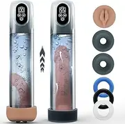 Electric Penis Pump, Automatic Male Masturbator with Mini Pocket Pussy and 3 Penis Ring, Adult Sex Toys for Men Dick Enlarger Erection, Air Water Extender with 4 Training Pressure and 5 Suction & 6 Training Modes