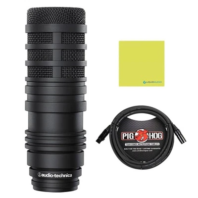 Audio Technica BP40 Large-Diaphragm Dynamic Broadcast Microphone Bundle w/Pig...