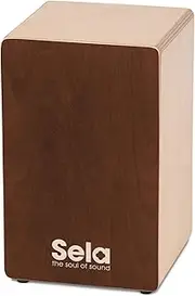 Sela SE 162 Primera Cajon Brown with Sela Snare System, built for beginners and advanced users, made in Germany