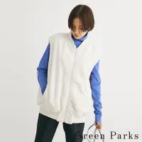 在飛比找Yahoo奇摩購物中心優惠-Green Parks 舒適毛感拉鍊素面背心外套