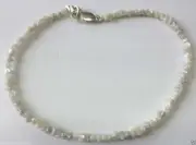 8.04 ct Natural White Gray Raw Rough Diamond Beads 6.5" Bracelet .925 Silver W10