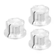 3Pcs Potentiometer Knob Fit 1/4" Shaft Pots, Set Screw Brass Insert Transparent