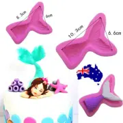 Fairy Mermaid Tail Scale Silicone Fondant Mould Cake Decor Sugar Paste Icing DS