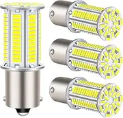 RVZONE 1156 1141 1003 7506 BA15S 1383 Led white RV Interior Light, Caravan Accessories | Super Bright 4014 105-SMD LED Replacement for 12 Volt RV Camper Trailer Boat Trunk Interior Lights 4-Packs