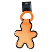Scream Cross Ropes Tug Man Nylon Dog Toy Loud Orange