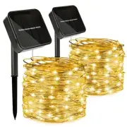 100-LED Christmas Solar String Lights with 8 Lighting Modes 2 Pack