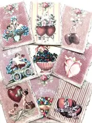 Valentine Cards, Set Of 36 Cards, Size 2.5x3.5”, Vintage Shabby Chic, #VC36