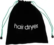Mikinona 1Pc Hair Dryer Storage Pouch Lightweight Drawstring Bag for Travel Compact Flocking Velour Container Capacity Beautiful Design Easy to Carry Black