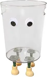 Fenteer Creative Trash Can,Clear Basket Paper Container,Modern Funny Cartoon,Sturdy Clear Bathroom Trash Can for Home Children Office, L