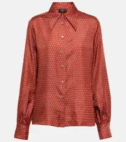 [Etro] Etro Polka-dot silk shirt AU 14 red