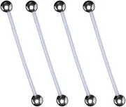 [Pierced Owl] Set of 4 Bioflex with Metal Ball Ends Pregnancy Belly Button Ring Retainers