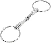Stainless Steel Horse Snaffle Bit Jointed Chewing Mouth Roller 135mm for Artificial Horse Farms Racetracks