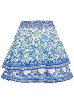 Alice + Olivia Crawford Floral-print Cotton Mini Skirt - Blue - M M
