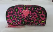 Luv Betsey Johnson Leopard Cosmetic Bag Make-up Pencil Case NWT