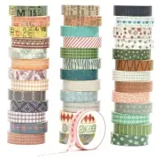 40 Rolls Basic Pattern Masking Tape Set Retro Washi Tape for Art DIY Craft Valet