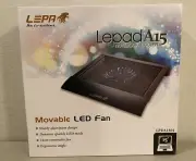 LEPA Lepad A15 Notebook Cooler w/Movable LED Fan for Laptop