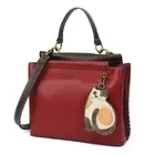 NEW Chala Converts Satchel Crossbody Tote Burgundy Red LAZY CAT Coin Purse Vegan