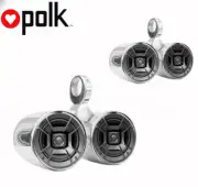 2 x Twin Polished Bullet Wakeboard Speaker Polk DB652 300W Marine Speaker