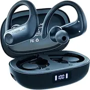 Treblab X3 Pro - True Wireless Earbuds with Earhooks - 45H Battery Life, Bluetooth 5.0 with aptX, IPX7 Waterproof Headphones - TWS Bluetooth Earphones with Charging case for Sport, Running, Workout