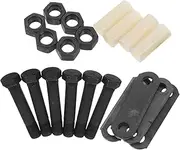 Levemolo 1 Set Utility Trailer Parts Kit Complete Axle Shackle for Double Eye Springs Includes Bushings Bolts Nuts for Enhanced Performance Durable Low Maintenance Trailer Accessories