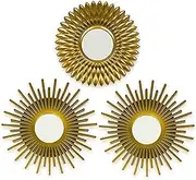 Voniecop Gold Mirrors for Wall Pack of 3 - Wall Mirrors for & Home Decor Mirrors for Wall Decor Decorative Mirrors