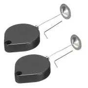 Retractable Remote Control Lock Round,for TV,Cable Lock 2Set Black 59.06"