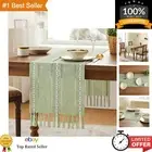 Hemstitched Farmhouse Table Runner, Sage Green 13x72 Inch, Cotton Linen Table...
