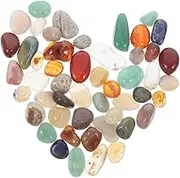 NAMOARLY Ssorted Quartz Stones 40pcs Polished Rocks for Boys and Girls' Decoration Safe Shiny Gems for Aquarium or Cactus Gravel