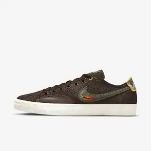 【NIKE 耐吉】聯名滑板鞋 SB Blazer Court DVDL 男鞋 咖啡 綠 帆布 選手 運動鞋(CZ5605-200)