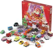 Cars Christmas Advent Calendar 2024 24 Pcs Pull Back Vehicles Count Down Gift For Kids Boys Countdown Calendar Xmas Gift Box