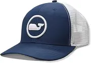 [vineyard vines] Mens Whale Dot Performance Trucker Adjustable Cap Hat, Blue Blazer (One Size)