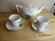 I. Godinger & Co Jardin Tea Set - Teapot, Cups & Saucers-R6-4070