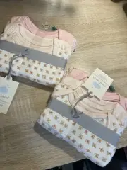2:3Piece Cloud Island Modal Baby 0-3mths Pink &OrangeGirls longsleeve Bodysuits