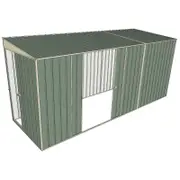 Build-a-Shed 1.5 x 4.5 x 2m Sliding Door Tunnel Shed with Double Sliding Side Doors - Green