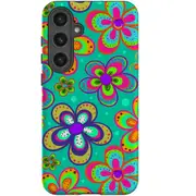 For Samsung Galaxy S24+ Plus Tough Protective Cover, Retro Floral Design