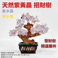 在飛比找momo購物網優惠-【御古齋】天然 紫黃晶 招財樹 發財樹 紫水晶 黃水晶(水晶